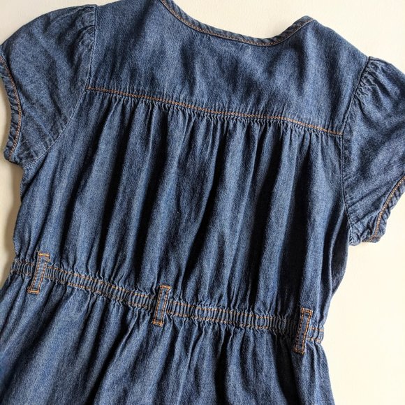 Fall Dresses Oshkosh B'Gosh Dark Denim Buttondown Ruffle Dress Family Photos - Picture 4 of 4